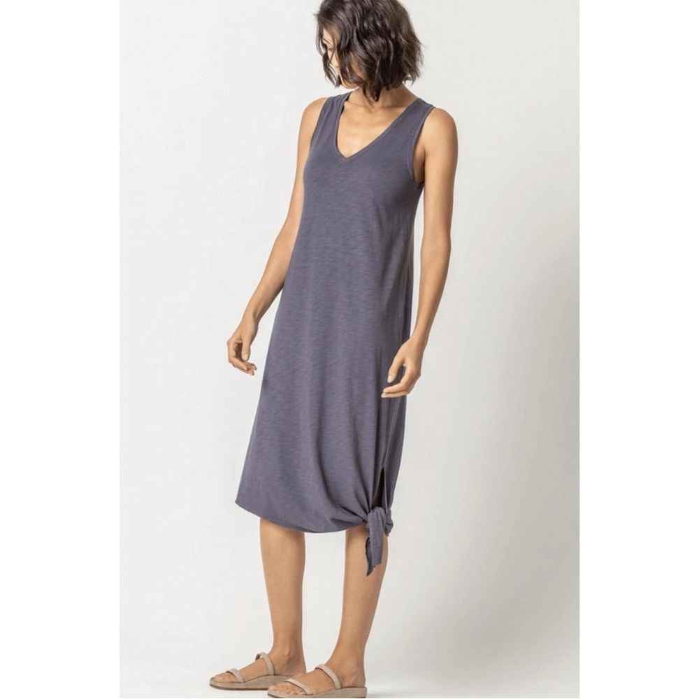 Lilla P v-neck tank maxi dress in neptune purple size small